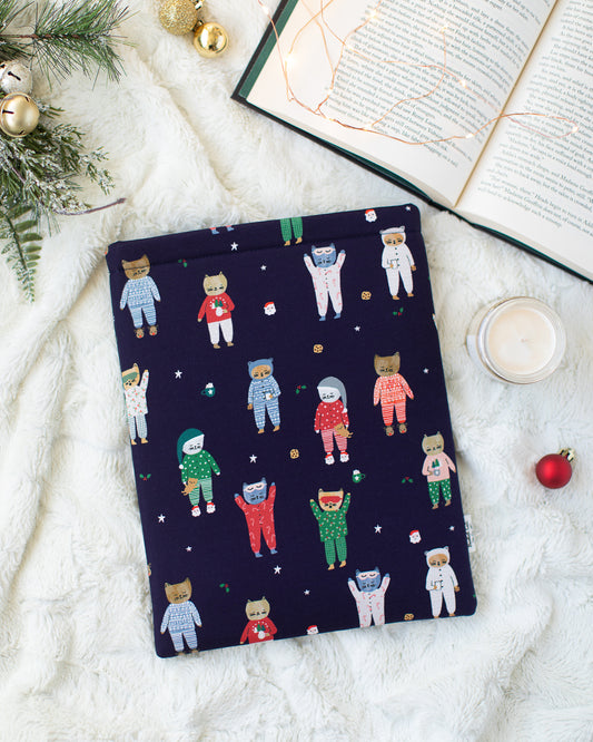 Holiday Cats in Pajamas Hardcover Book Sleeve