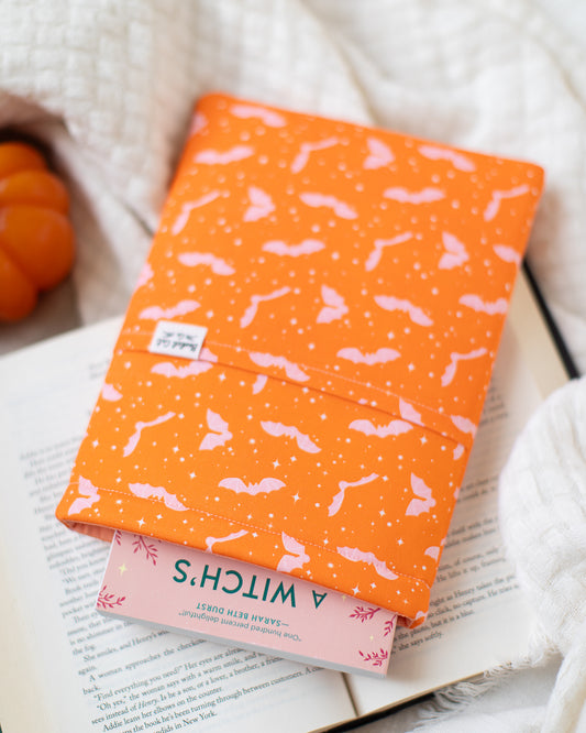 Pink Spooky Bats Book Sleeve