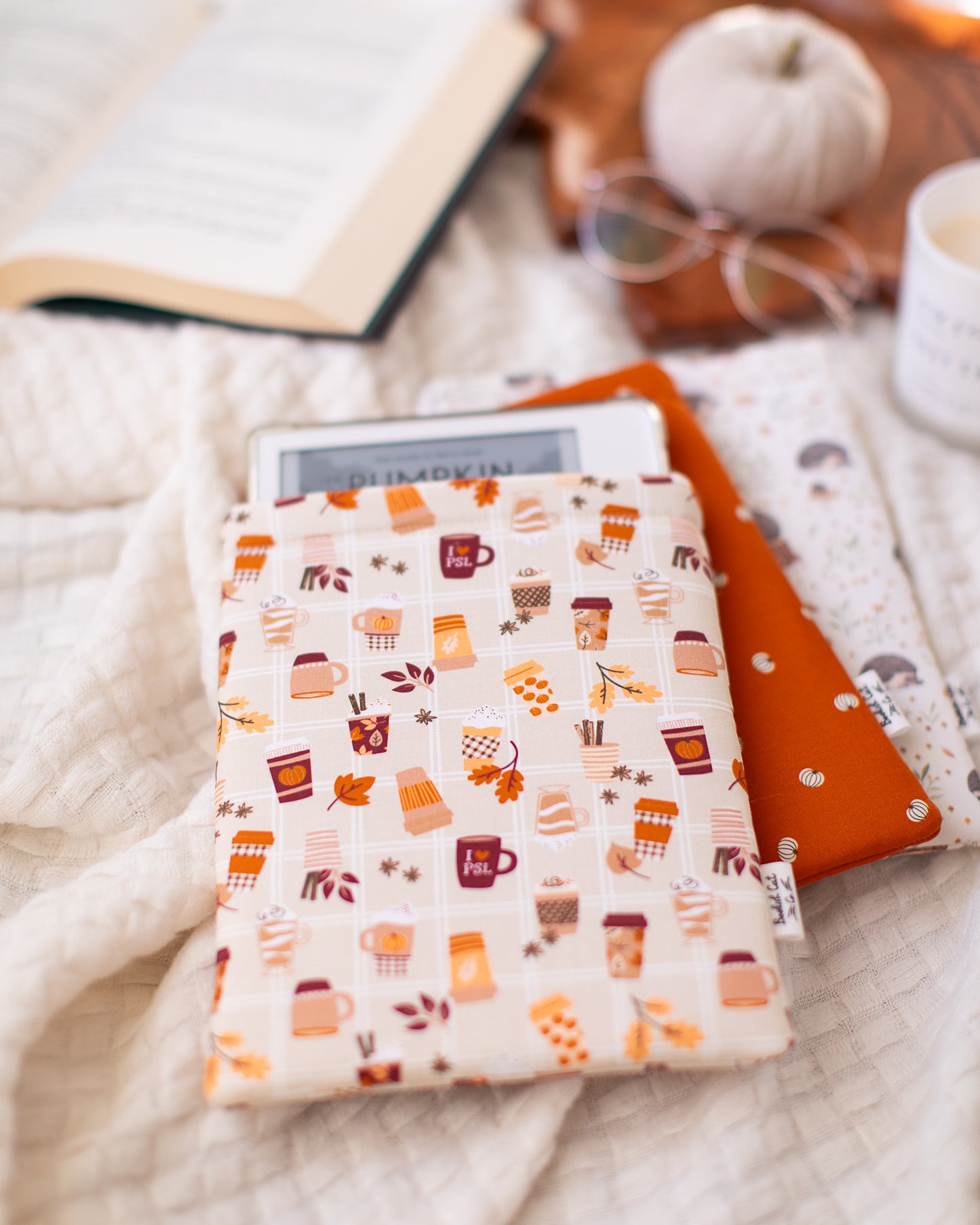 Cozy Fall Drinks Book Sleeve