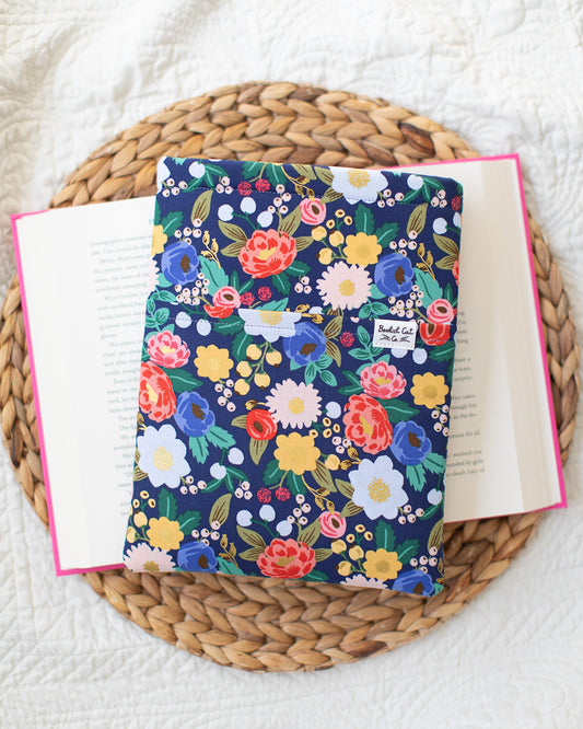 Deep Blue Blossom Book Sleeve