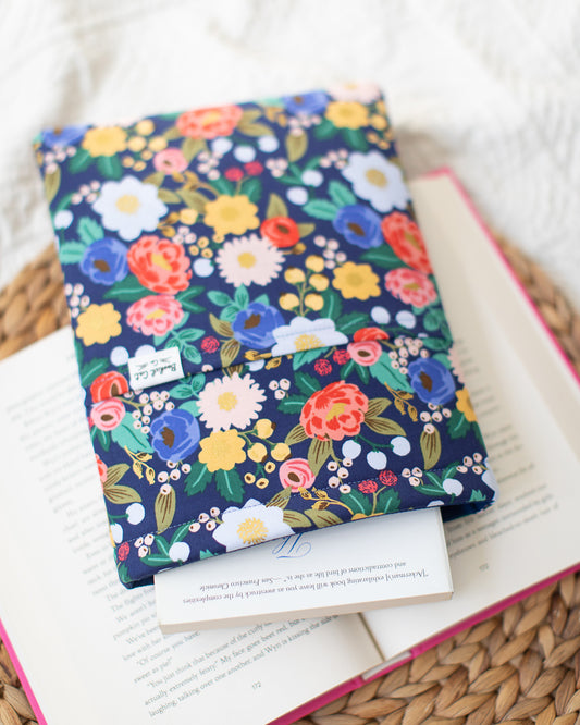 Deep Blue Blossom Book Sleeve