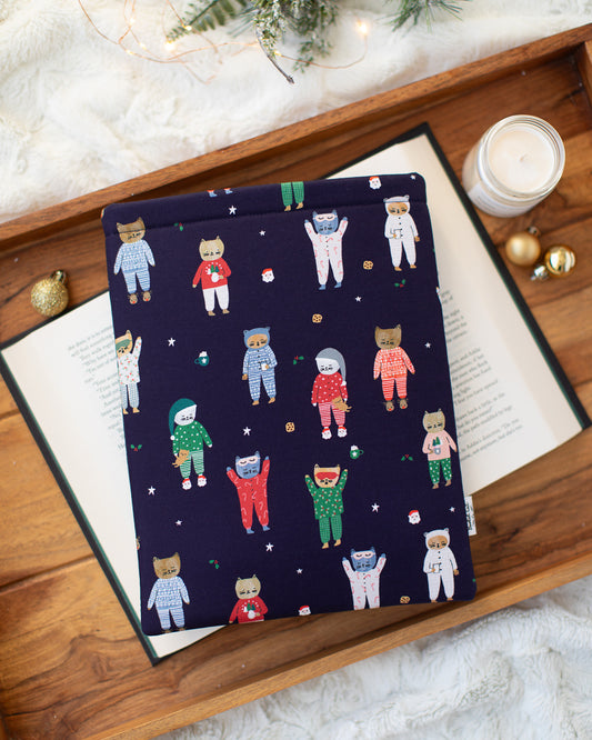 Holiday Cats in Pajamas Hardcover Book Sleeve