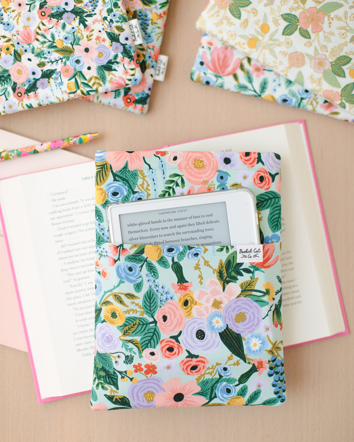 Mint Garden Party Book Sleeve