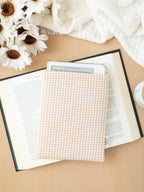 Beige Gingham Book Sleeve