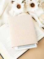 Beige Gingham Book Sleeve