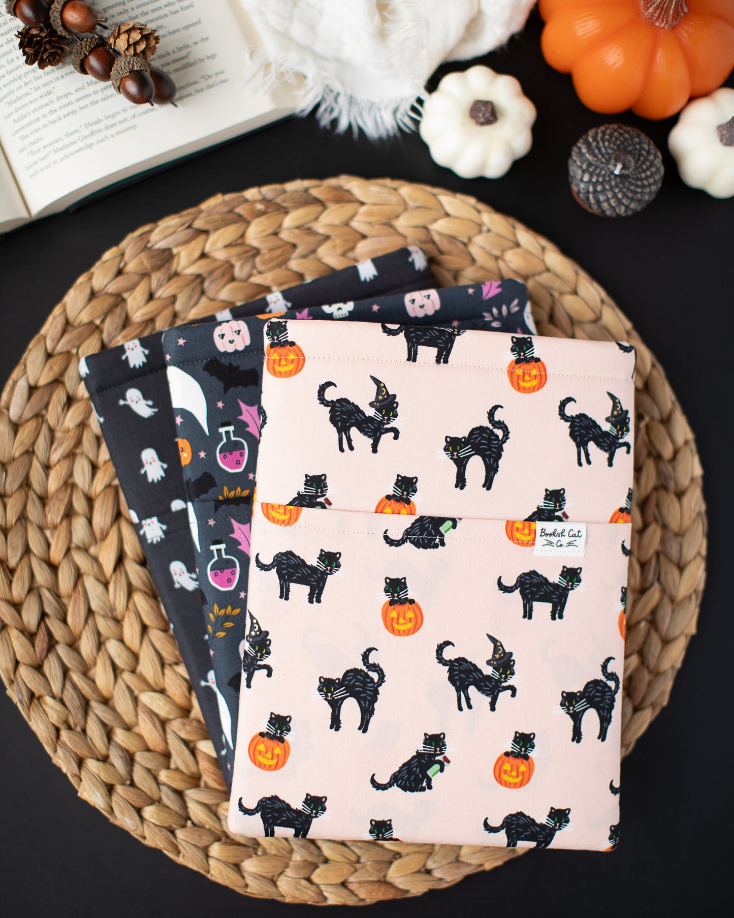 Trick or Treat Black Cats Book Sleeve