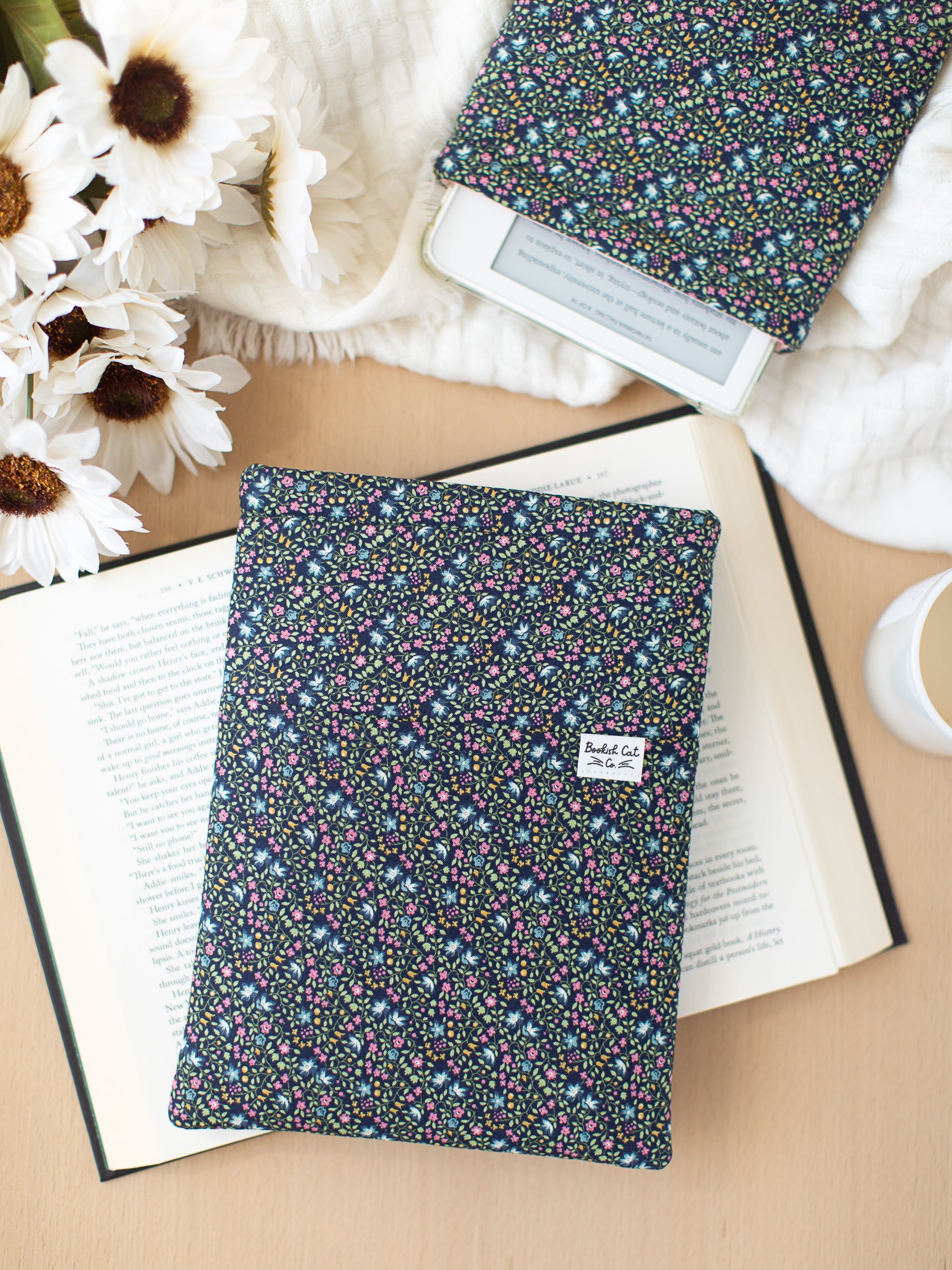 Blue Ditsy Floral Book Sleeve