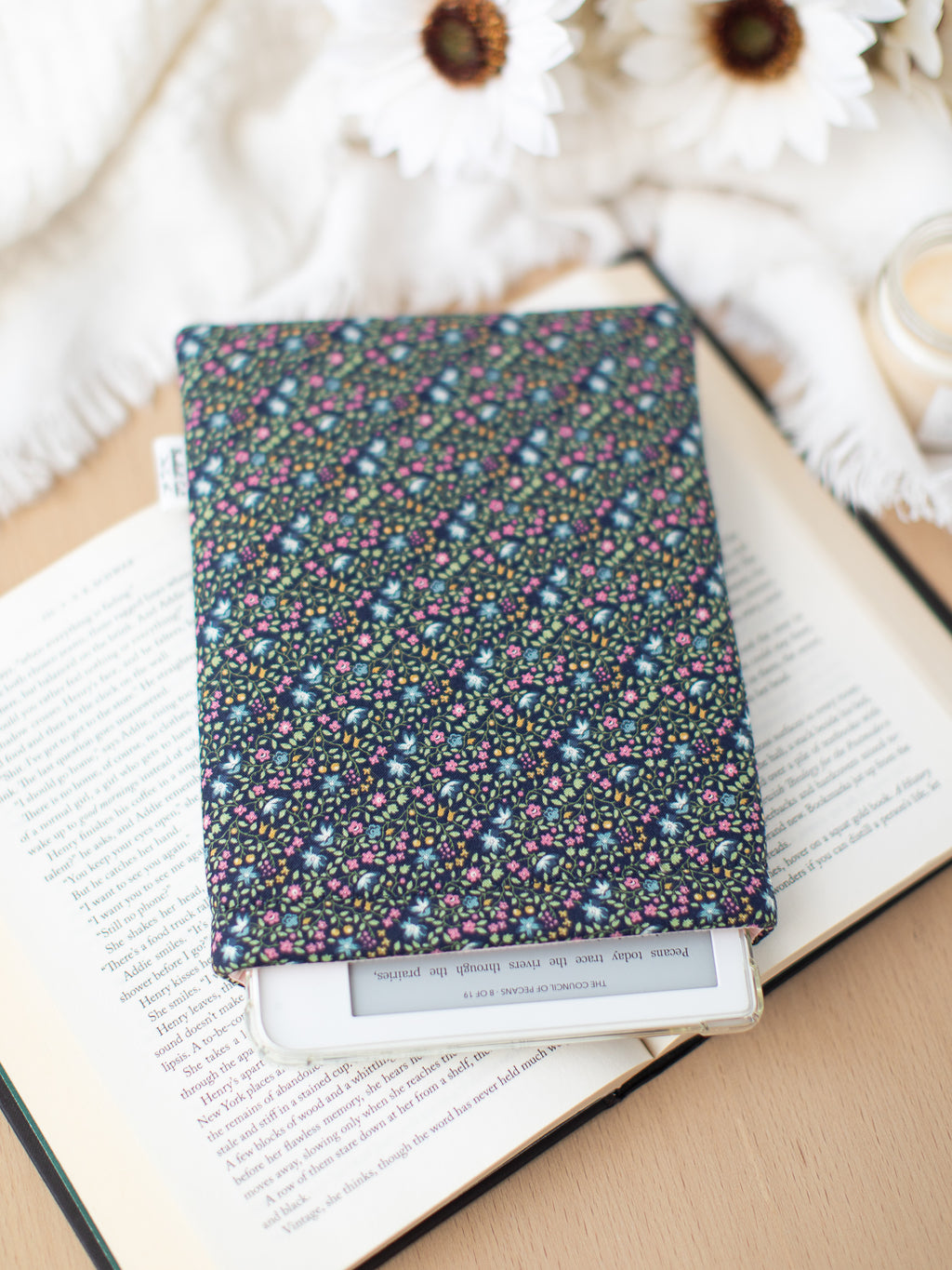 Blue Ditsy Floral Book Sleeve