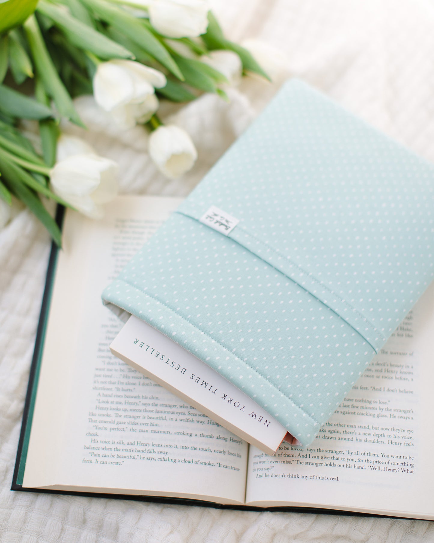 Mint Dots Book Sleeve