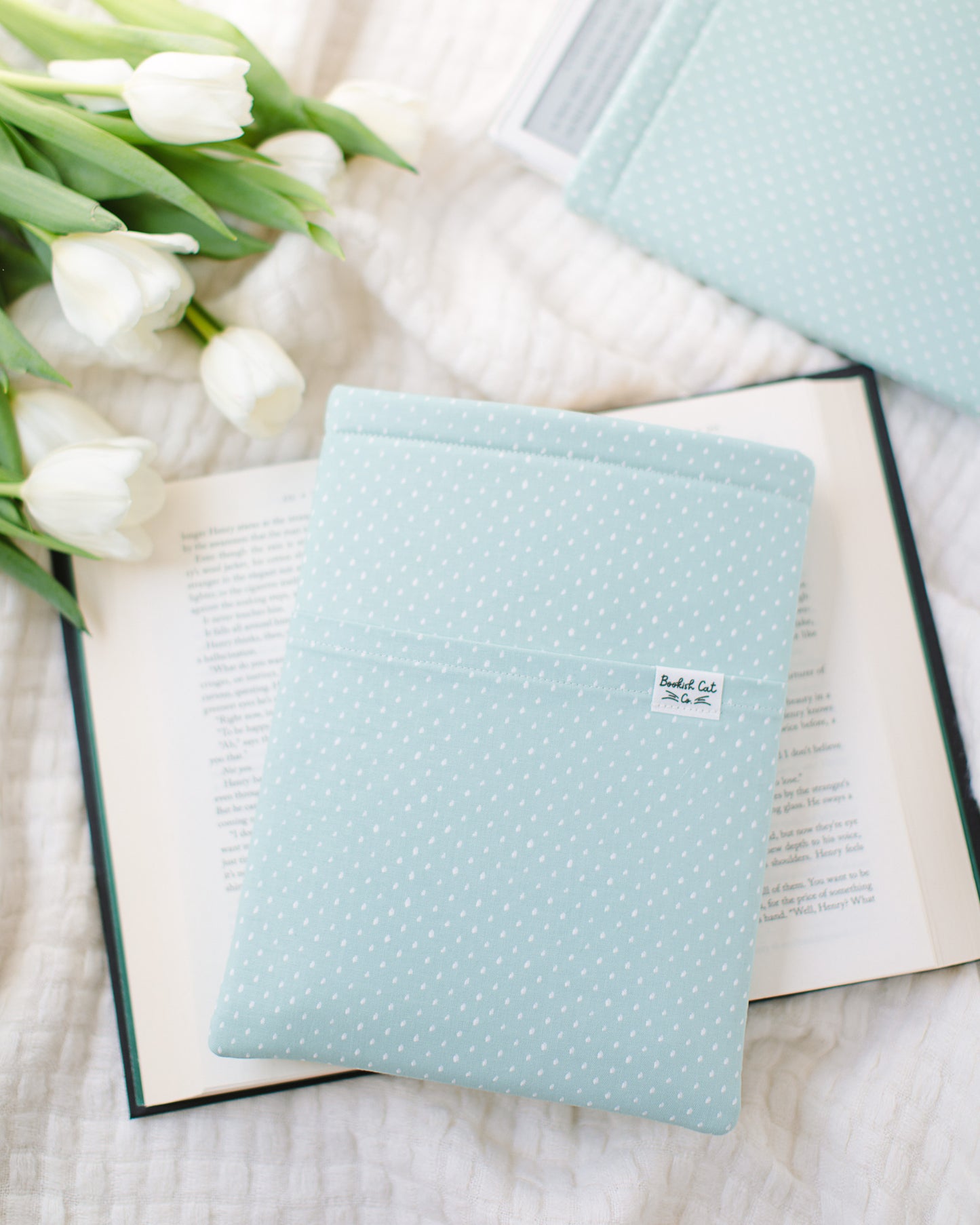 Mint Dots Book Sleeve