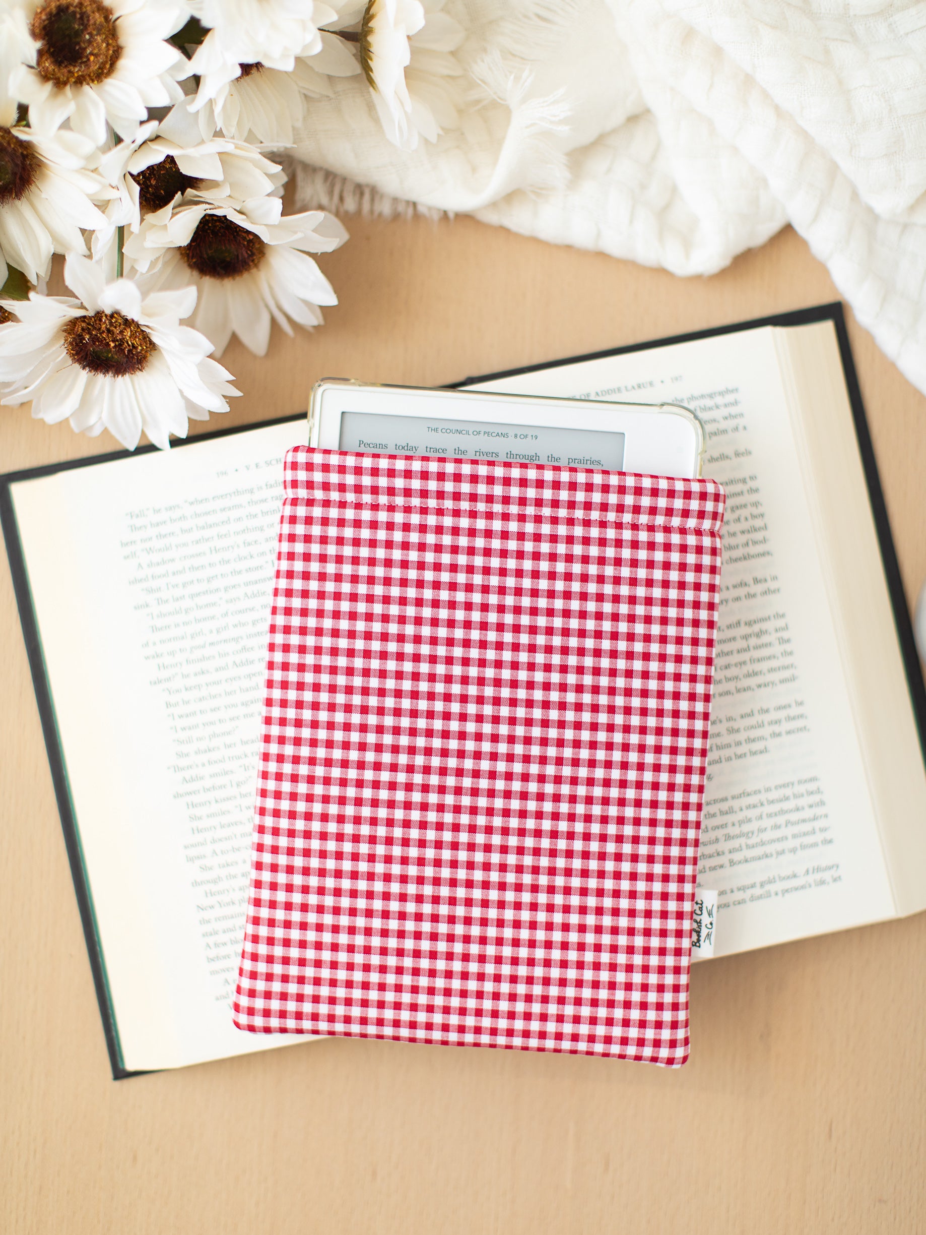 Red Gingham Book Sleeve
