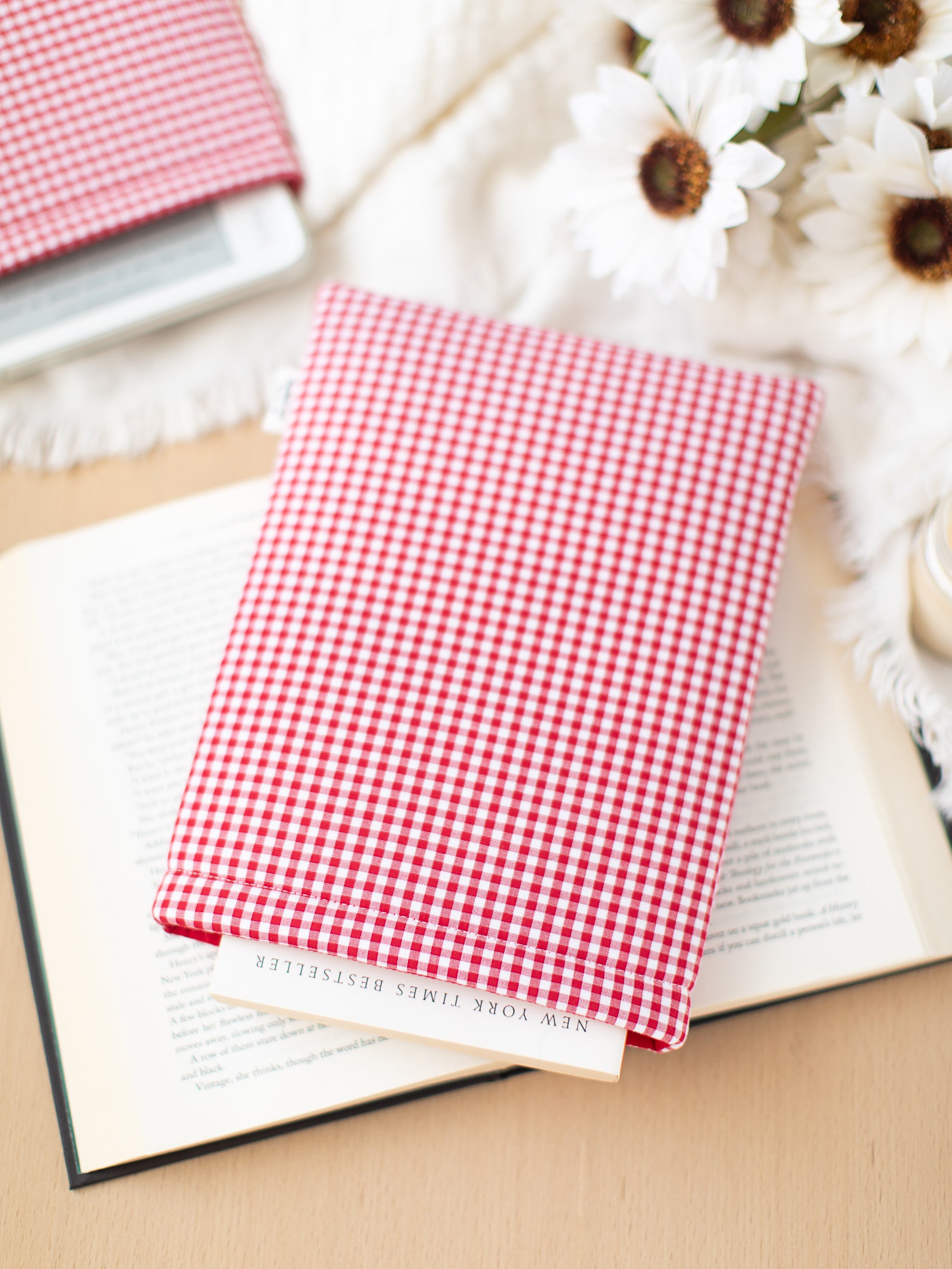 Red Gingham Book Sleeve