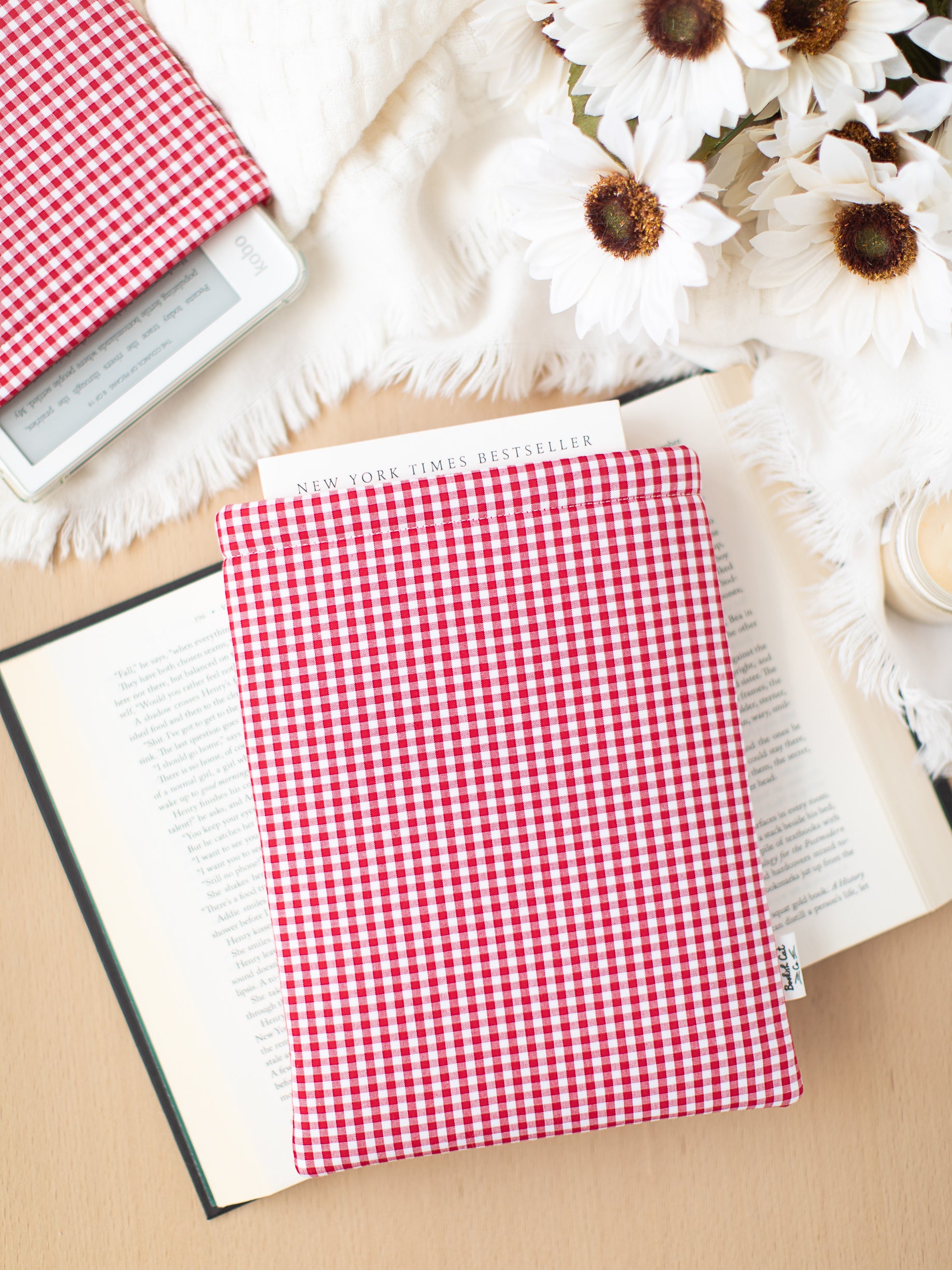 Red Gingham Book Sleeve