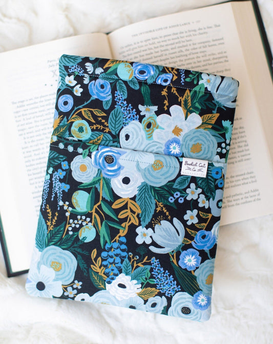 Rifle Paper Co Blue Garden Party Book Sleeve with Front Pocket