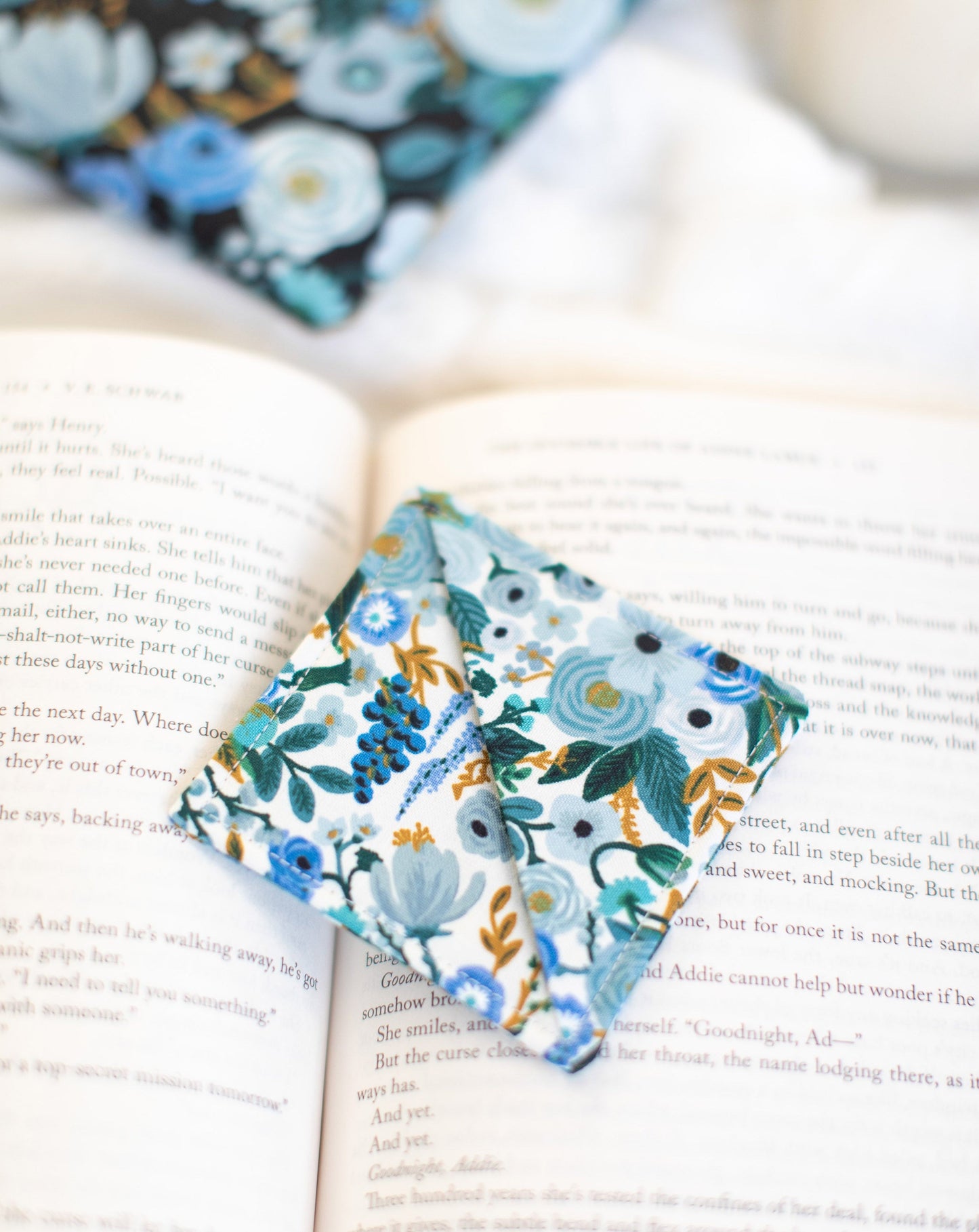 Blue Garden Party Corner Bookmark